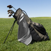 Metaaltextuur monogram golfhanddoek (Groen)