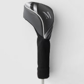 Metaaltextuur monogram golfheadcover (Schuin)