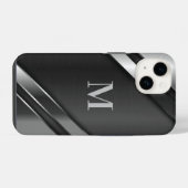 Metaaltextuur monogram iPhone hoesje (Achterkant horizontaal)