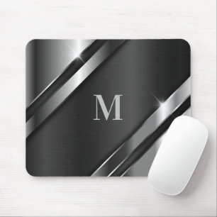 Metaaltextuur monogram muismat