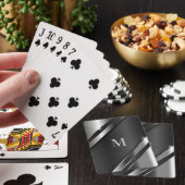 Metaaltextuur monogram pokerkaarten (Insitu)