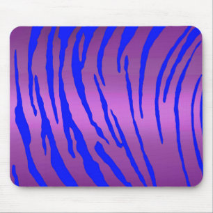 Metaaltijgerstrepen roze blauw muismat