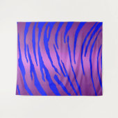 Metaaltijgerstrepen roze blauw wandkleed (Voorkant (horizontaal))