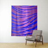 Metaaltijgerstrepen roze blauw wandkleed (In situ)