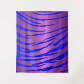 Metaaltijgerstrepen roze blauw wandkleed (Voorkant)