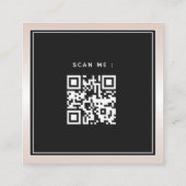 Metaalverloop QR-code en sociale media toevoegen L Vierkante Visitekaartje (Achterkant)