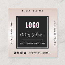 Metaalverloop QR-code en sociale media toevoegen L Vierkante Visitekaartje