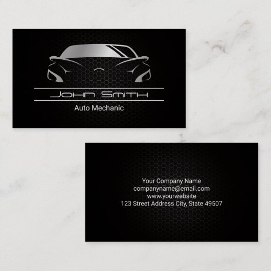 Metaalvezelpatroon | Auto Visitekaartje (Voorkant / Achterkant)