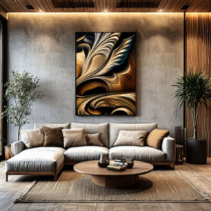 Metaalvloeistof Gouden Luxe Canvas Afdruk