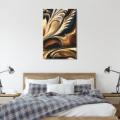 Metaalvloeistof Gouden Luxe Canvas Afdruk (Insitu (Slaapkamer))