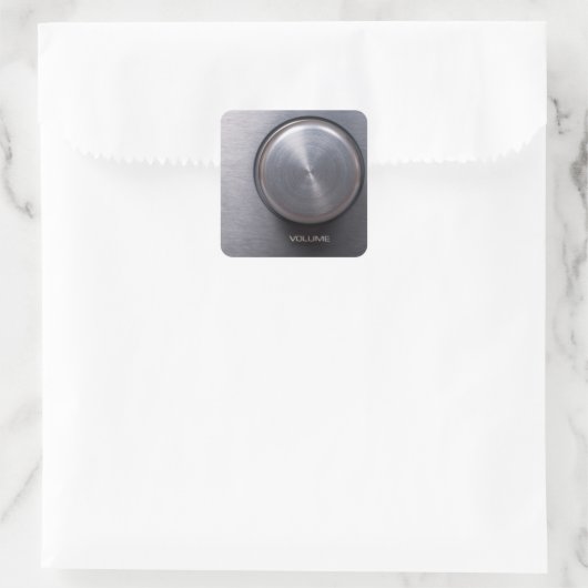Metaalvolumeknop Vierkante Sticker (Tas)