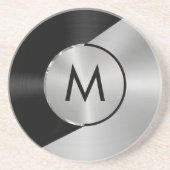 Metaalvormig ontwerp voor zwart en zilver zandsteen onderzetter (Voorkant)