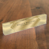 Metaalvormig vormgegeven goud naambordje (Zijkant)