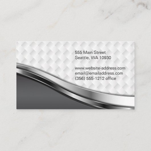 Metaalvormig weerpatroon | Metaalgolfpatroon Visitekaartje (Achterkant)