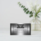 Metaalwerkingenieur — faux metal, zilverarend visitekaartje (Staand voorkant)
