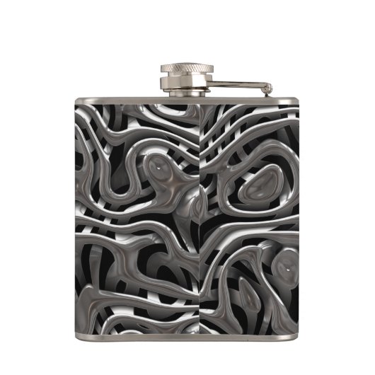 Metaalwiek 4 omwikkelde kolf heupfles (Achterkant)