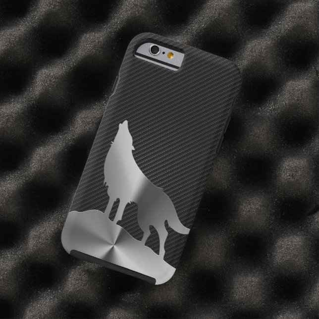 Metaalwolf met koolstofvezel Case-Mate iPhone case (Voorbeeld)