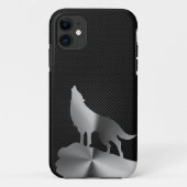 Metaalwolf met koolstofvezel Case-Mate iPhone case (Achterkant)