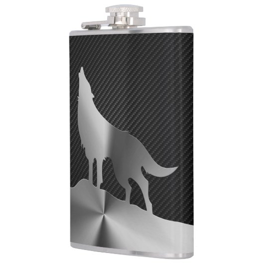 Metaalwolf met koolstofvezel heupfles (Links)