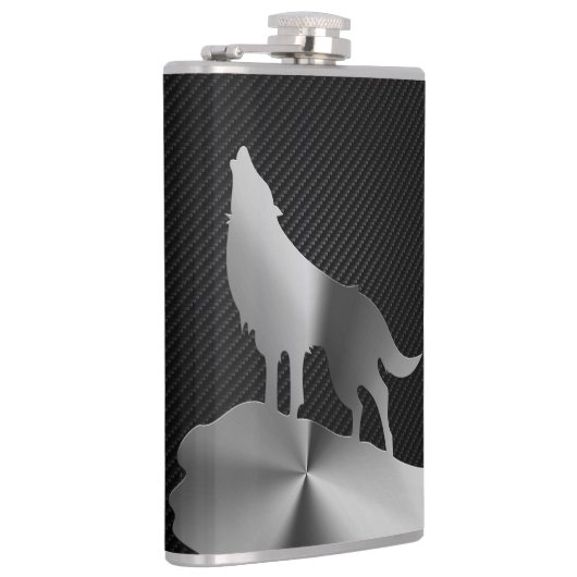 Metaalwolf met koolstofvezel heupfles (Rechts)