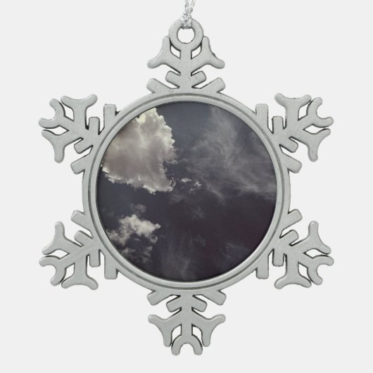 Metaalwolk Tin Sneeuwvlok Ornament (Voorkant)