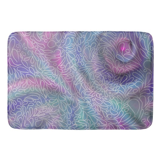 Metaalzeemeerminkleuren met abstracte paisleys badmat (Voorkant)