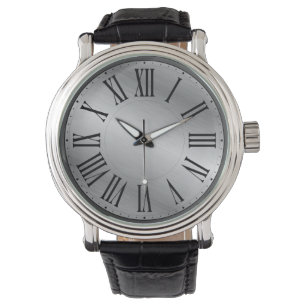 Metaalzijde/NO Achtergrond Romeins cijfer Horloge