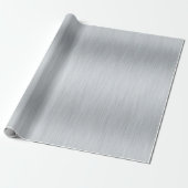 Metaalzilver geborsteld aluminium textuur cadeaupapier (Uitgerold)