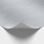 Metaalzilver geborsteld aluminium textuur cadeaupapier (Hoek)