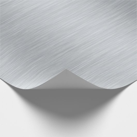 Metaalzilver geborsteld aluminium textuur cadeaupapier (Hoek)