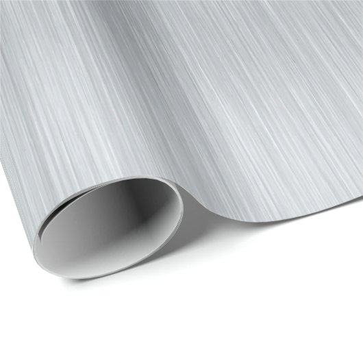 Metaalzilver geborsteld aluminium textuur cadeaupapier (Rol Hoek)