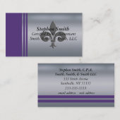 Metaalzilver, grijs en Paars, op maat gemaakt Visitekaartje (Voorkant / Achterkant)
