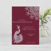  metaalzilver Red Mehendi Indii Kaart (Staand voorkant)