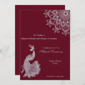  metaalzilver Red Mehendi Indii Kaart (Voorkant / Achterkant)