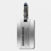 Metaalzilvertextuur Roestvrij staal Kijk uit Bagagelabel (Achterkant verticaal)