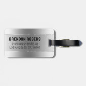 Metaalzilvertextuur Roestvrij staal Kijk uit Bagagelabel (Achterkant horizontaal)