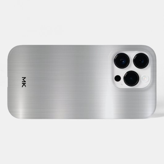 Metaalzilvertextuur Roestvrij staal Kijk uit Case-Mate iPhone Case (Achterkant (horizontaal))