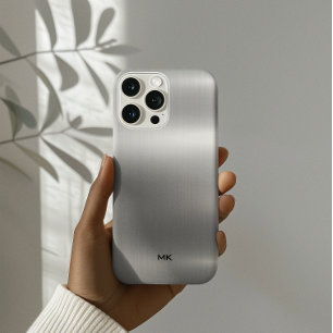 Metaalzilvertextuur Roestvrij staal Kijk uit Case-Mate iPhone 14 Pro Hoesje