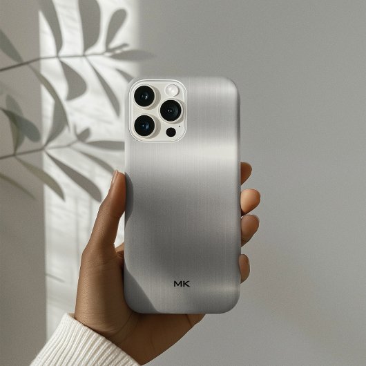 Metaalzilvertextuur Roestvrij staal Kijk uit Case-Mate iPhone Case