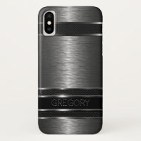 Metaalzwart en grijze strepen