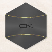 Metaalzwart met gouden onderzetter met accent (Voorkant)