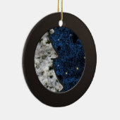 Metaalzwart rond en gekleurd graniet keramisch ornament (Rechts)