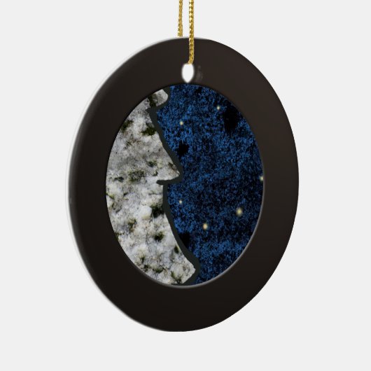 Metaalzwart rond en gekleurd graniet keramisch ornament (Rechts)