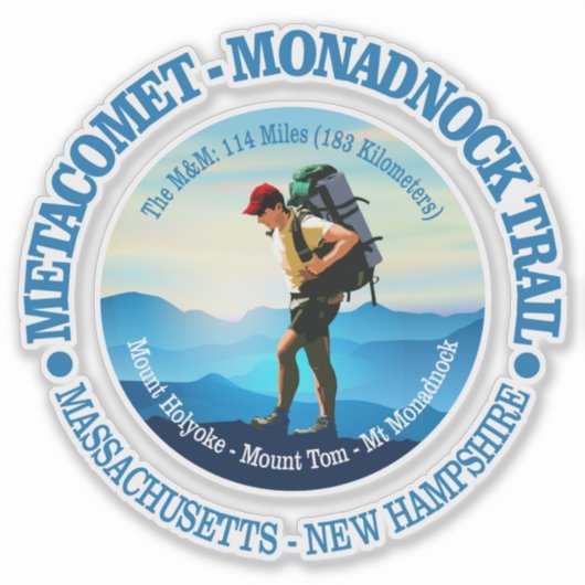 Metacomt-Monadnock Trail (wandelroute C) Sticker (Voorkant)