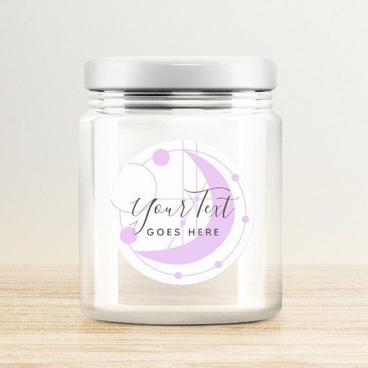 Metafysisch Geometrische Maan Minimalistisch Paars Ronde Sticker