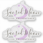 Metafysisch Geometrische Maan Minimalistisch Paars Sticker (Voorkant)