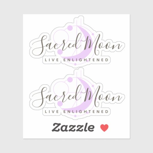 Metafysisch Geometrische Maan Minimalistisch Paars Sticker (Vel)