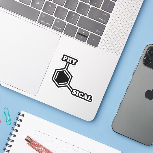 Metafysisch Humor Sticker (Laptop met iPhone)