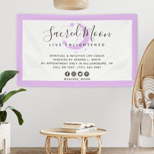 Metafysisch Maan Minimalistische Paarse Sociale Me Spandoek