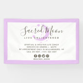 Metafysisch Maan Minimalistische Paarse Sociale Me Spandoek (Horizontaal)